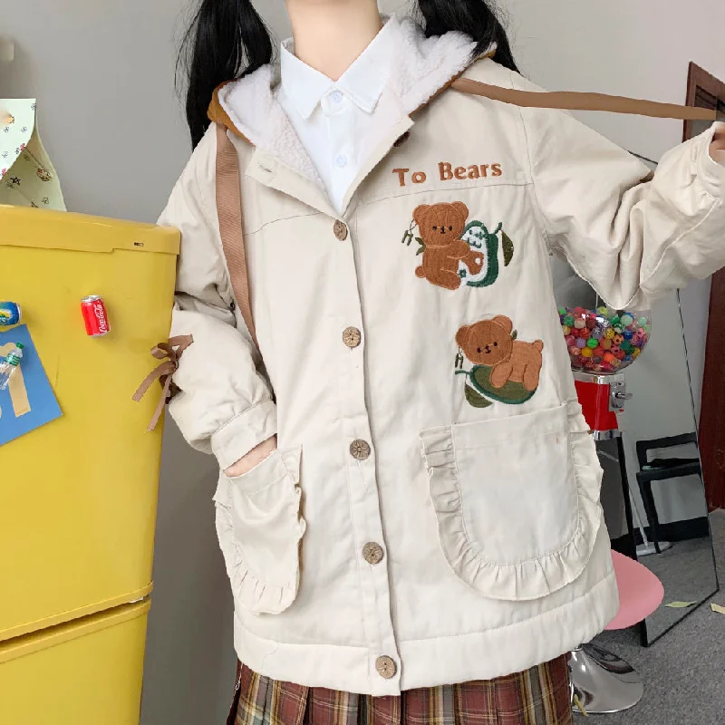 Cute koala embroidered thin coat YV44502