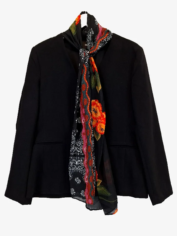 Desigual Scarf Detail Structured Blazer Size 18