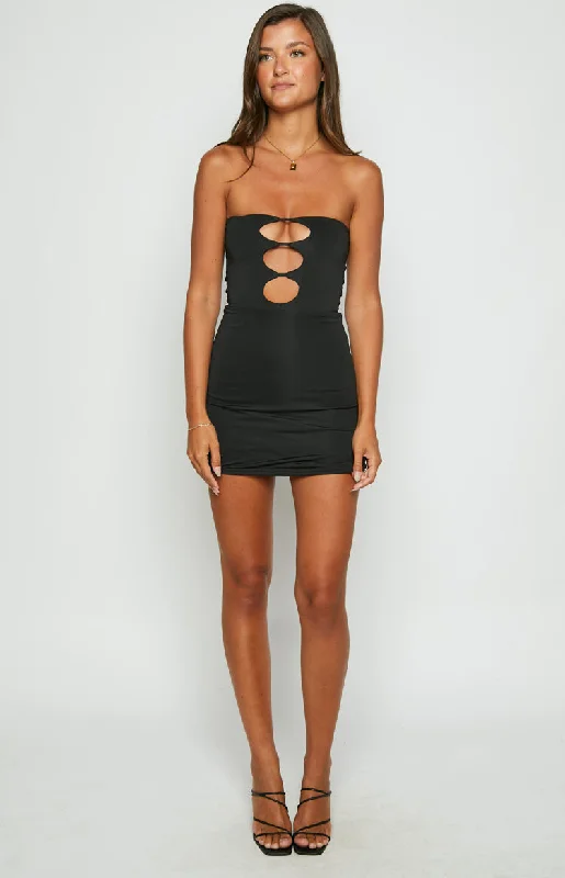 Ellen Black Strapless Party Dress