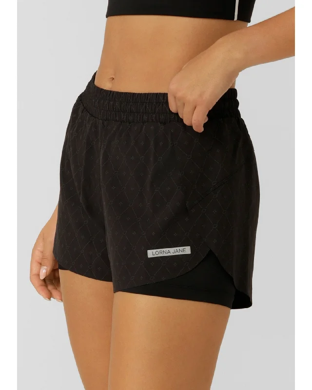 Lorna Jane Reflective Lightspeed Phone Pocket Run Short - Black