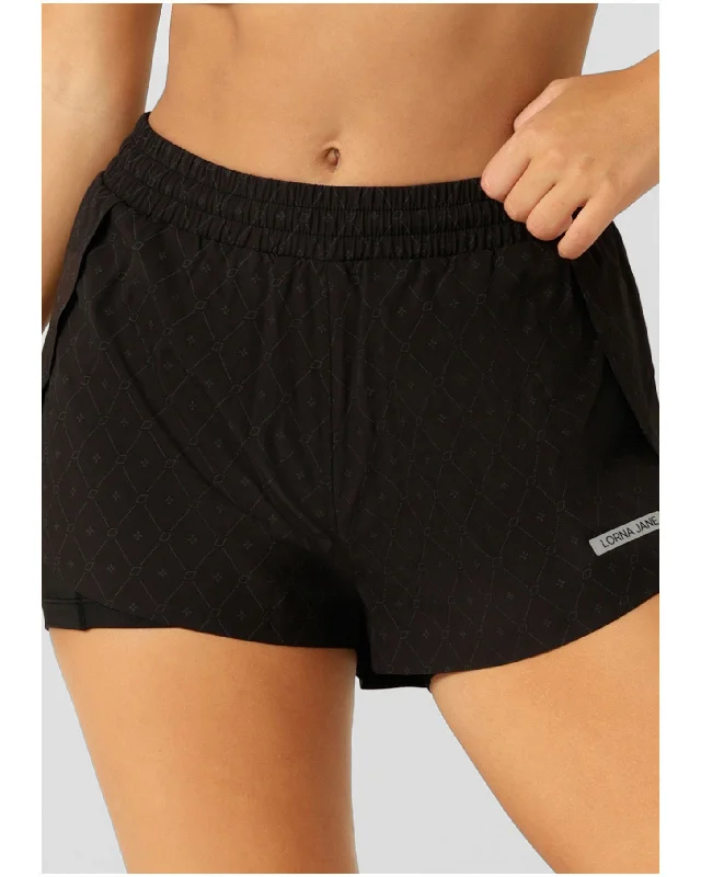 Lorna Jane Reflective Lightspeed Phone Pocket Run Short - Black