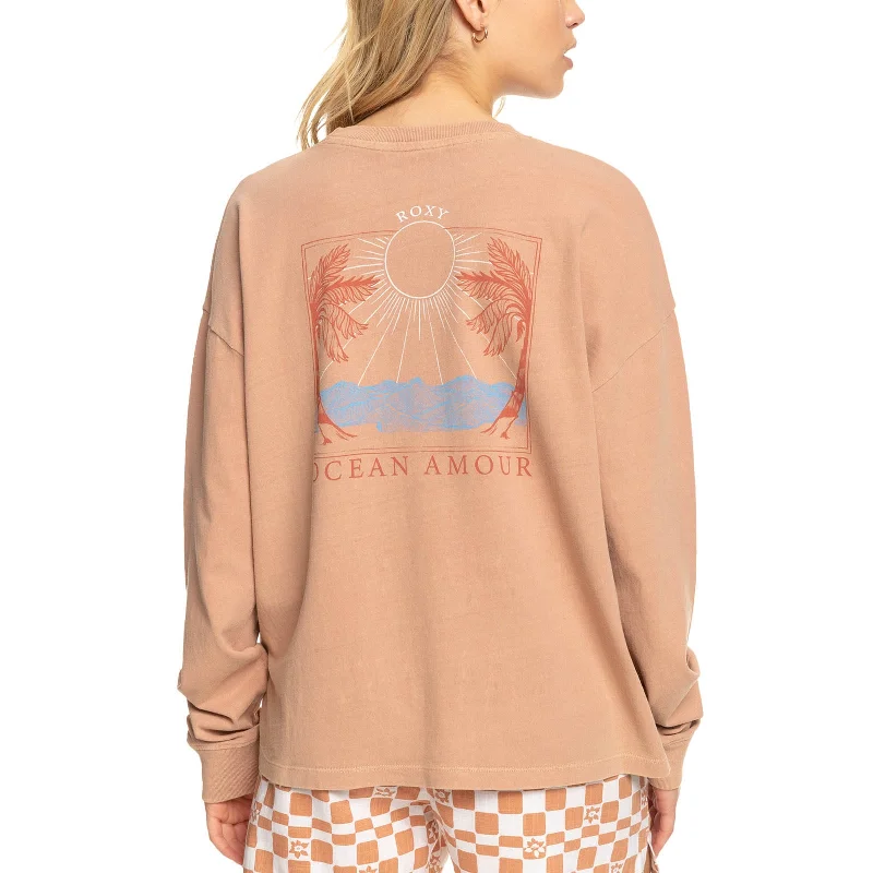 Roxy Womens Love Sunset Oversized Boyfriend Crew T-Shirt