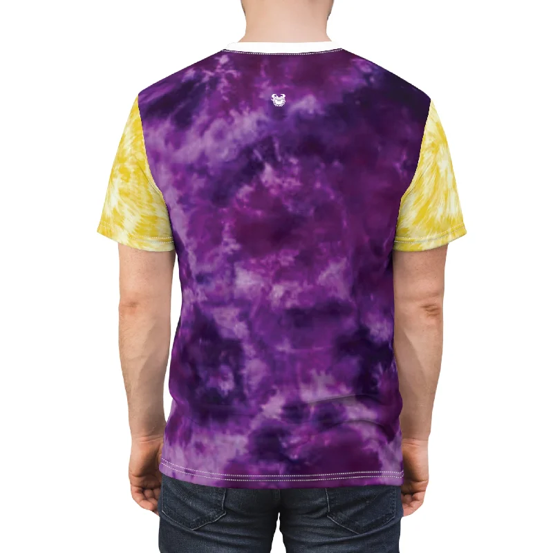 Unisex Cut & Sew Tee - Purple/Gold Tie-Dye - What else is there??