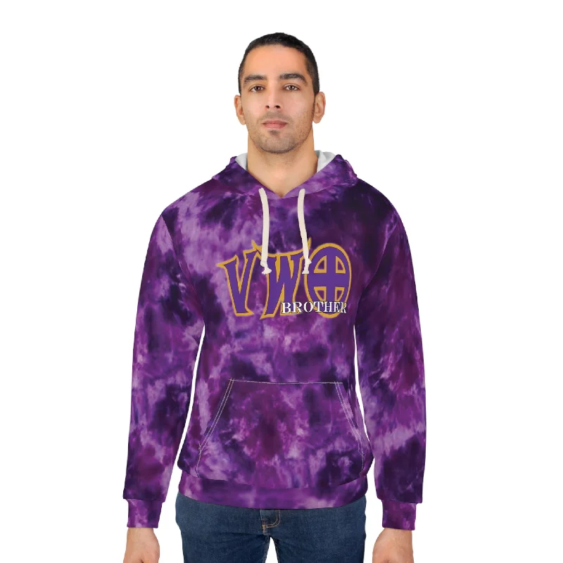 Unisex Pullover Hoodie - Purple Tie-Dye - VWO Brother