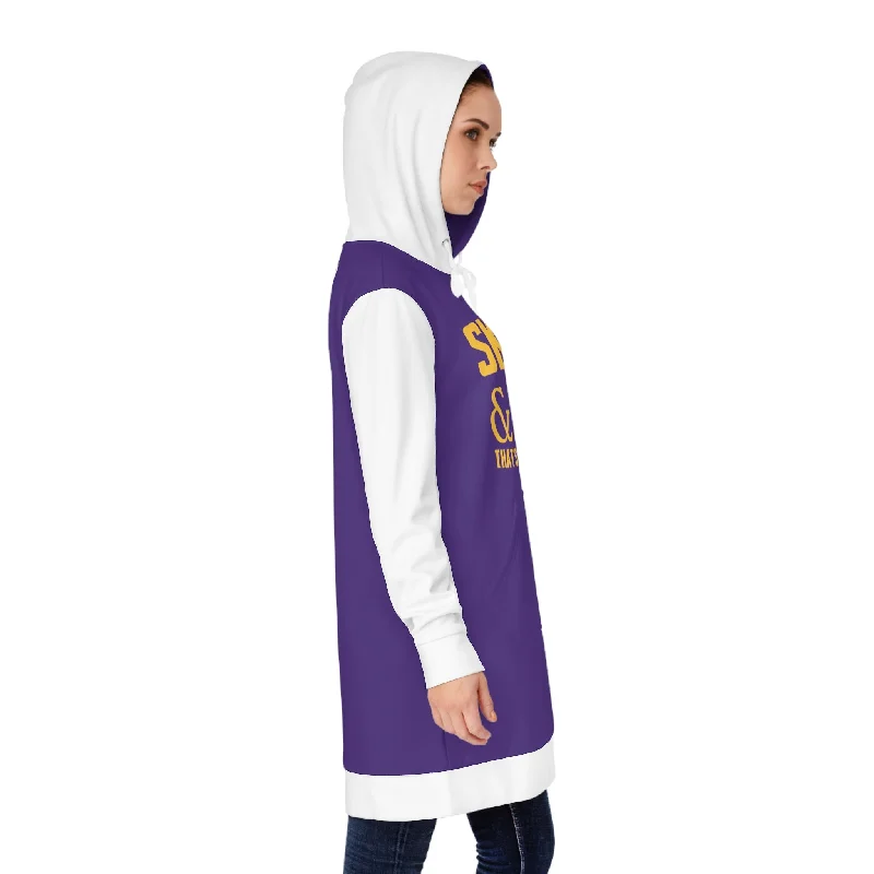 Hoodie Dress - Purple/White - & BEER