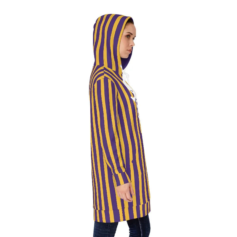 Hoodie Dress - Stripes - Game Day Helmet