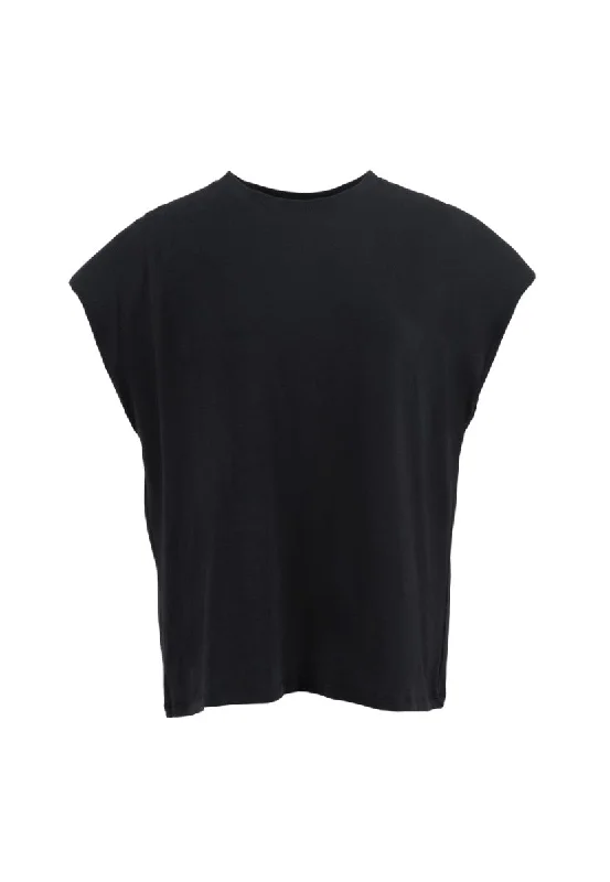 Bold Shoulder Tee in Black