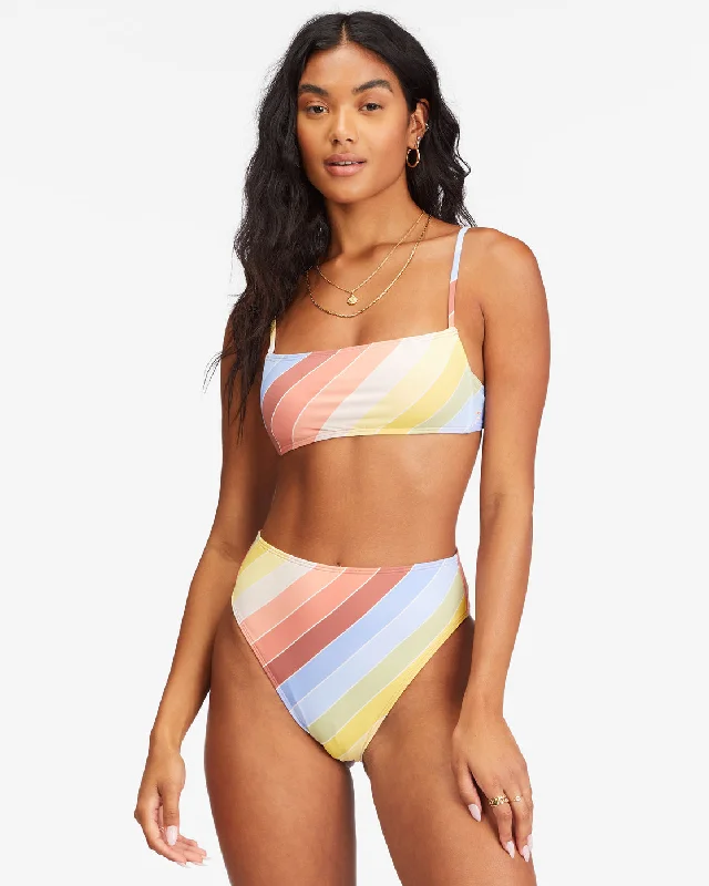 Brighter Daze Square Ruched Bralette Bikini Top - Multi