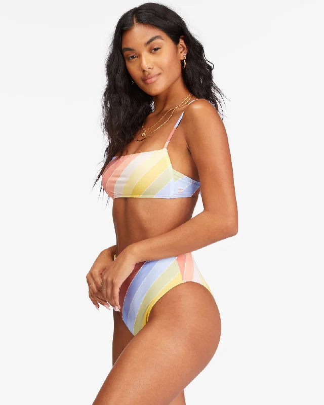 Brighter Daze Square Ruched Bralette Bikini Top - Multi