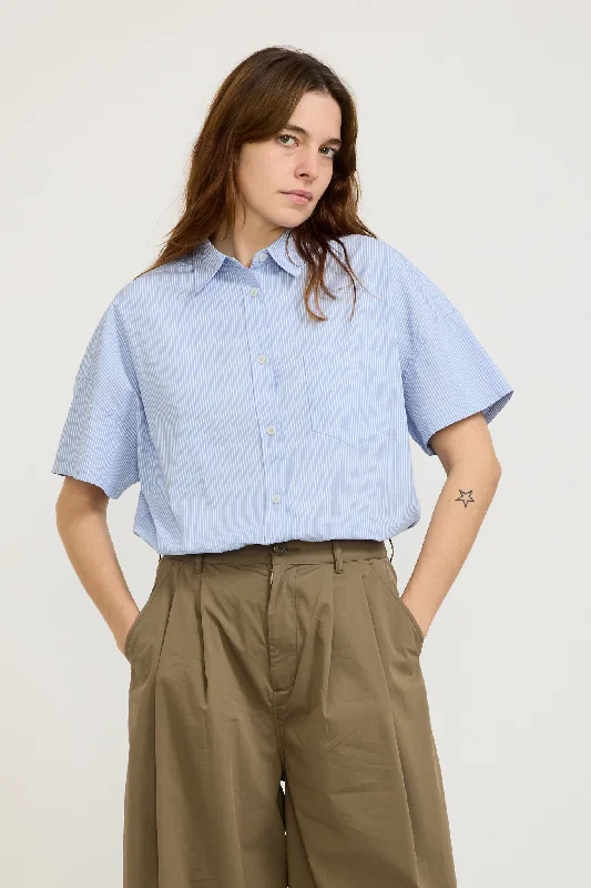 Chiara Short Sleeve Shirt Powder Blue/White