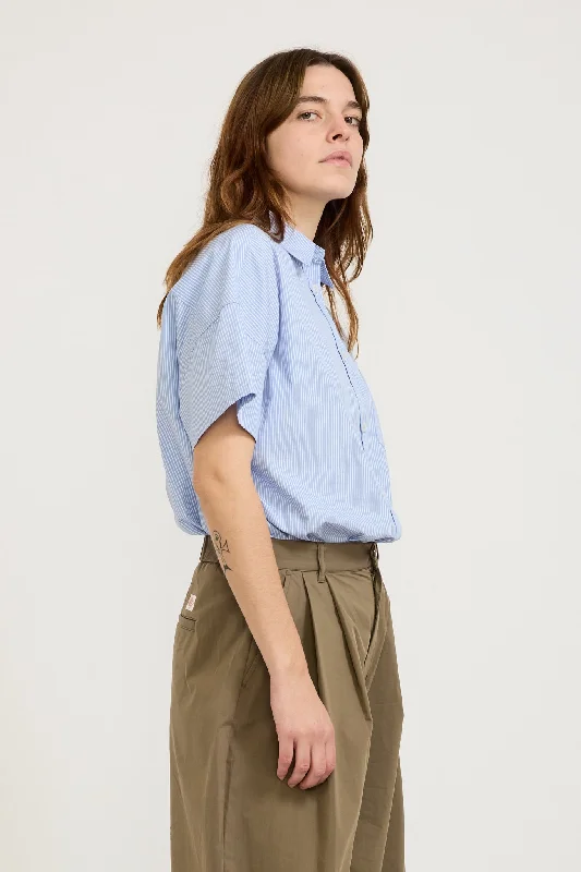 Chiara Short Sleeve Shirt Powder Blue/White