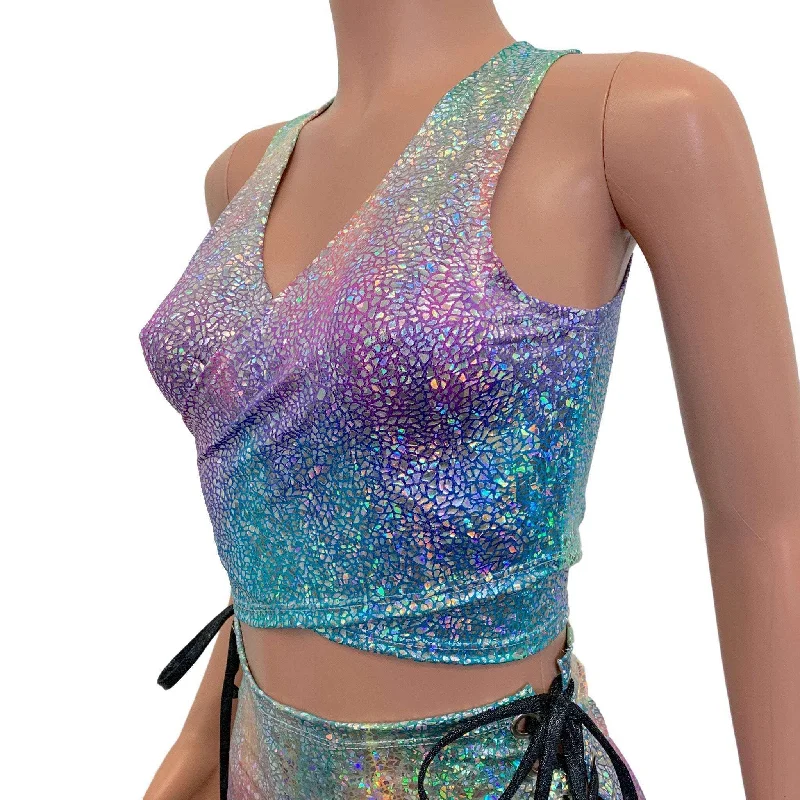 Crop Wrap Top - Rainbow Avatar - Choose Sleeve Length