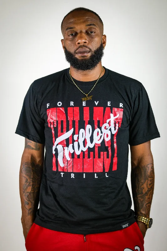 Cursive Trillest Logo Tee - Black/Red/White