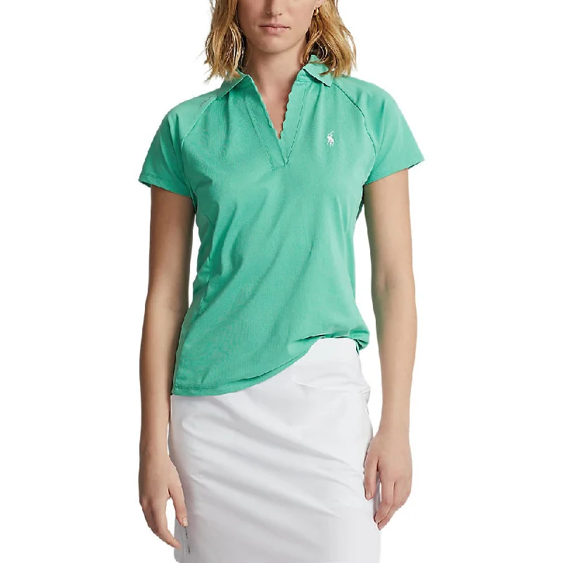 RLX Ralph Lauren Women's Tour Performance V-Neck Golf Shirt - Resort Green Heather