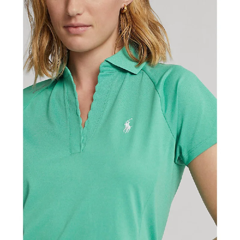 RLX Ralph Lauren Women's Tour Performance V-Neck Golf Shirt - Resort Green Heather