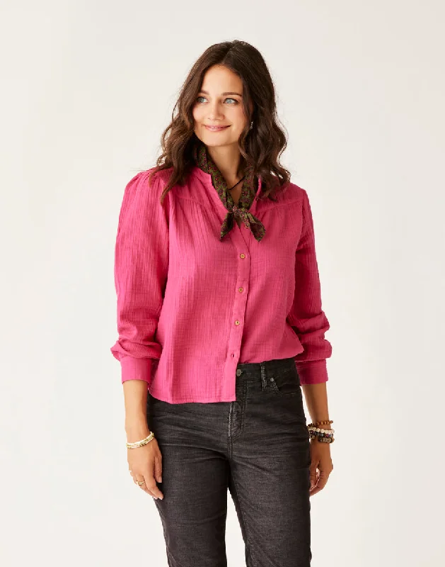 Tatum Double Gauze Shirt: Raspberry