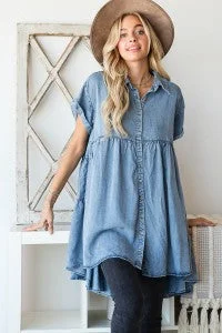 Tunic - Denim Tencel - Mineral washed Tired back - MT1348-2PL