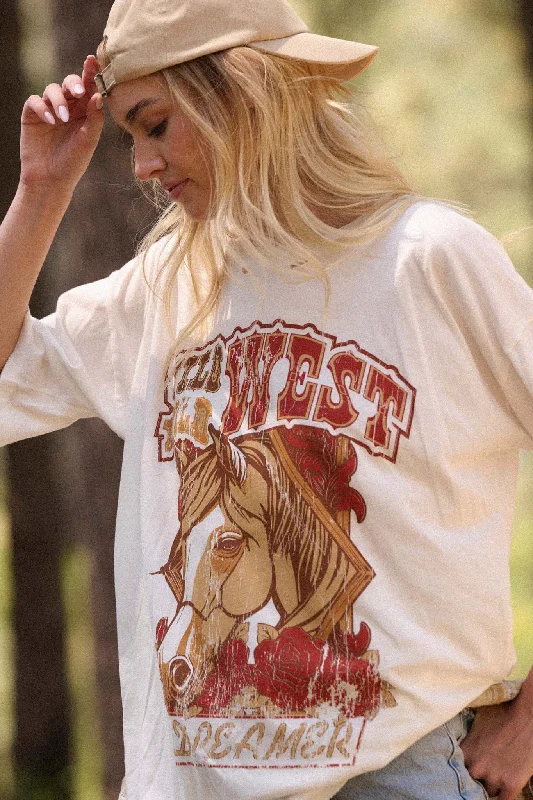 Wild West Dreamer Distressed Oversize Graphic Tee