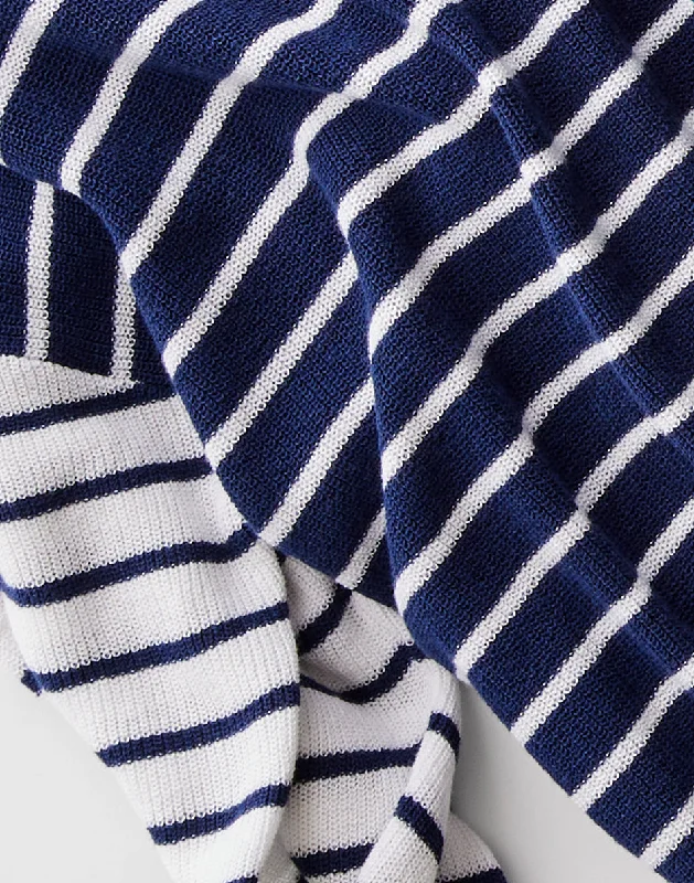 Zella Pullover: Navy Breton Stripe