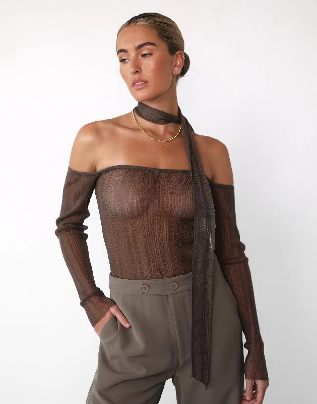 Juniper Long Sleeve Top (Brown)