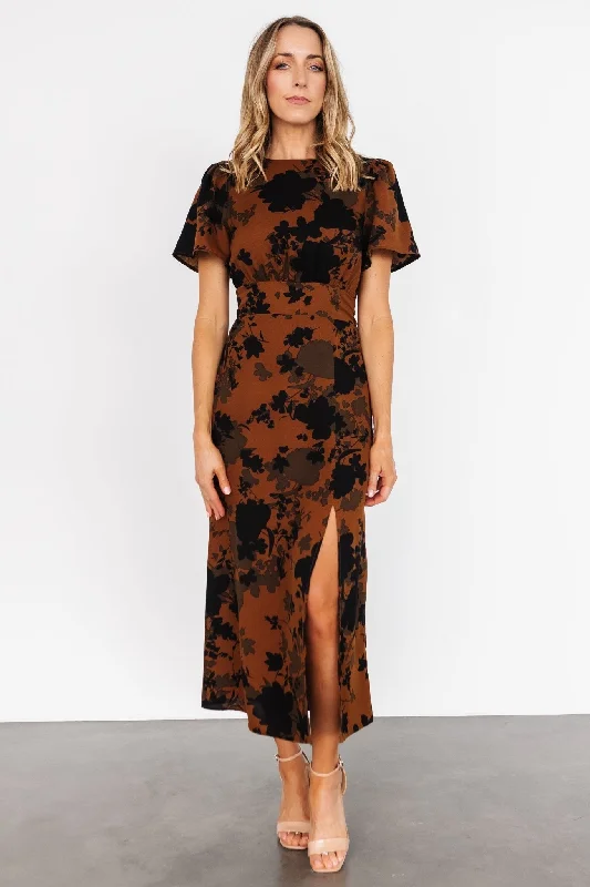 Lenni Midi Dress | Espresso Print