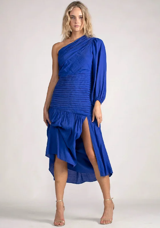 THREE OF SOMETHING RAPTURE MIDI DRESS AZURE