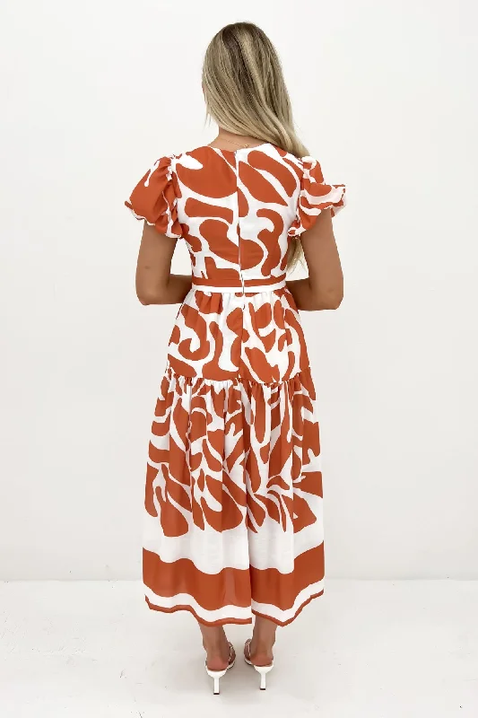 Autumn Maxi Dress Terracotta