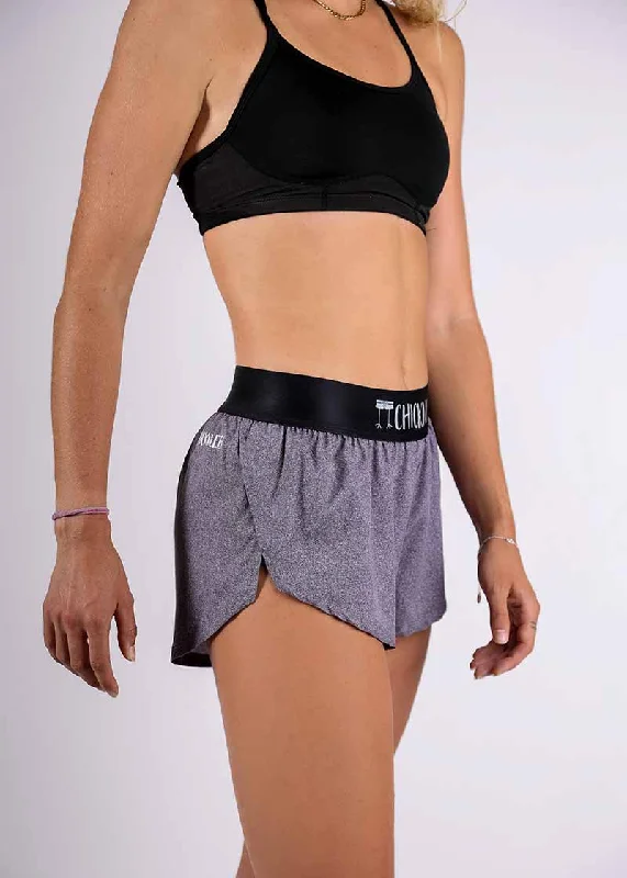 Women's Heather Grey 1.5"" Split Shorts