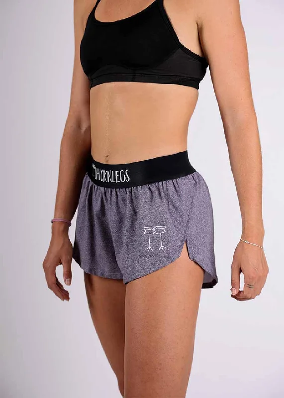 Women's Heather Grey 1.5"" Split Shorts