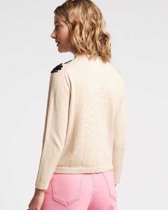 Darling Guggenheim Ribbon Cardigan Cotton Cashmere Natural