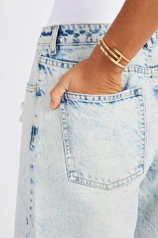 Denim Longline Denim Short Mid Rise