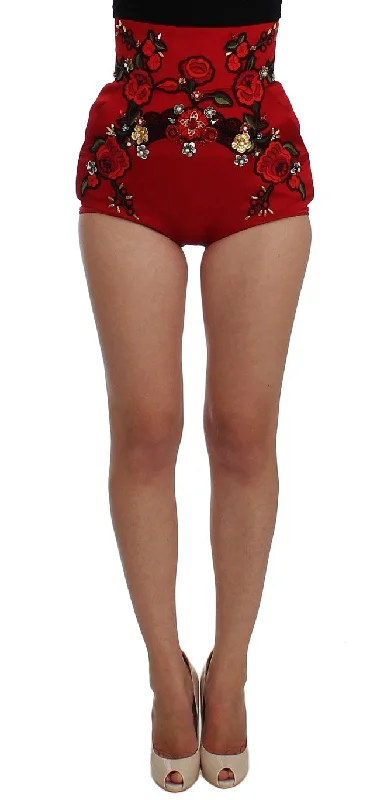 Enchanted Sicily Crystal-Embellished Silk Shorts