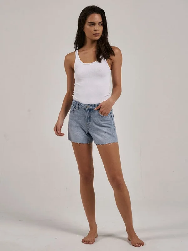 Erica Mid Rise Short - Ash Blue