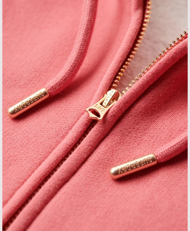 Essential Borg Lined Zip Hoodie | Camping Pink