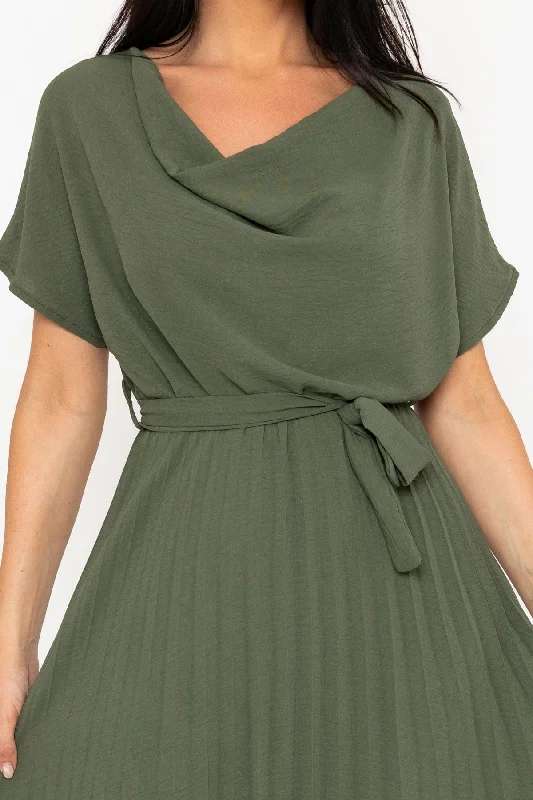 Linda Khaki Midi Dress