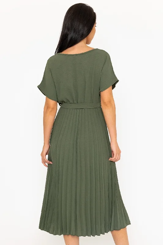 Linda Khaki Midi Dress