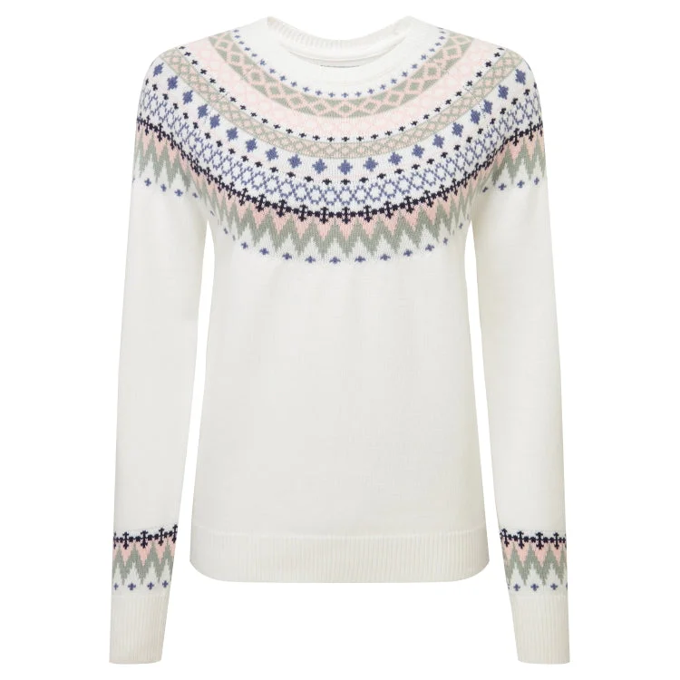 Schoffel Ladies Shetland Fairisle Jumper - Blush/Arctic Fairisle