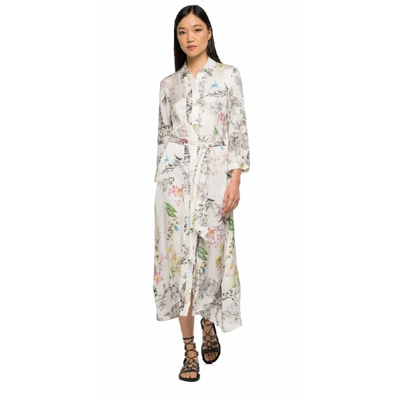 Replay Women's Long Dress Mix All Over Printed Viscose