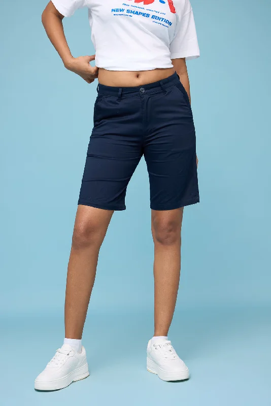 Women's Dark Blue Summer Shorts