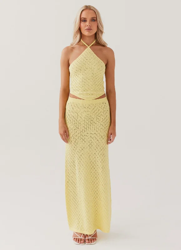 Amanza Knit Maxi Skirt - Lemon