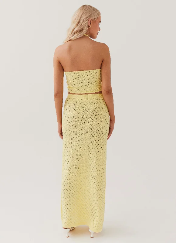 Amanza Knit Maxi Skirt - Lemon