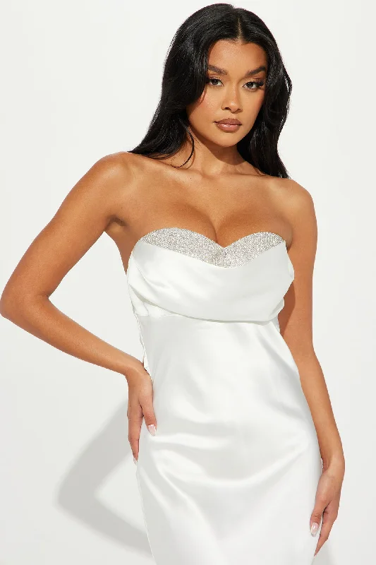 Ava Satin Gown - White