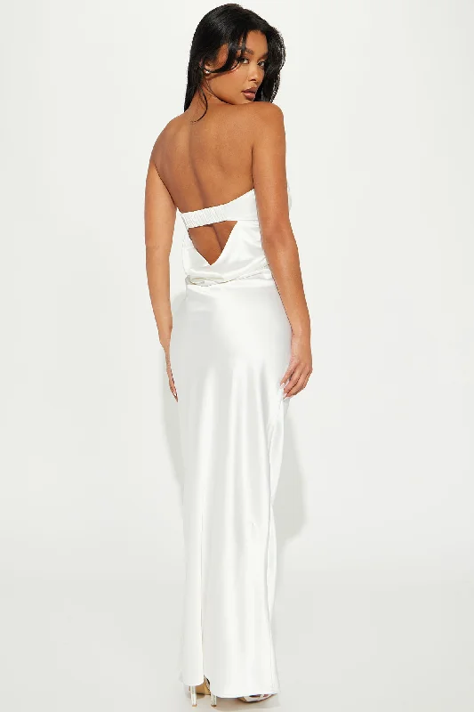 Ava Satin Gown - White