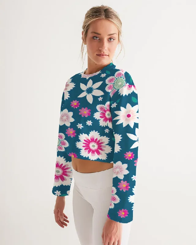 Beautiful floral pattern Women's All-Over Print Cropped Sweatshirt