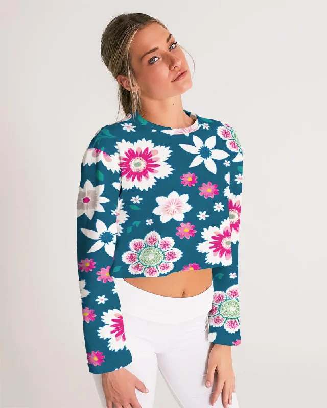 Beautiful floral pattern Women's All-Over Print Cropped Sweatshirt