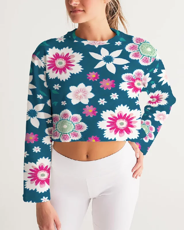 Beautiful floral pattern Women's All-Over Print Cropped Sweatshirt