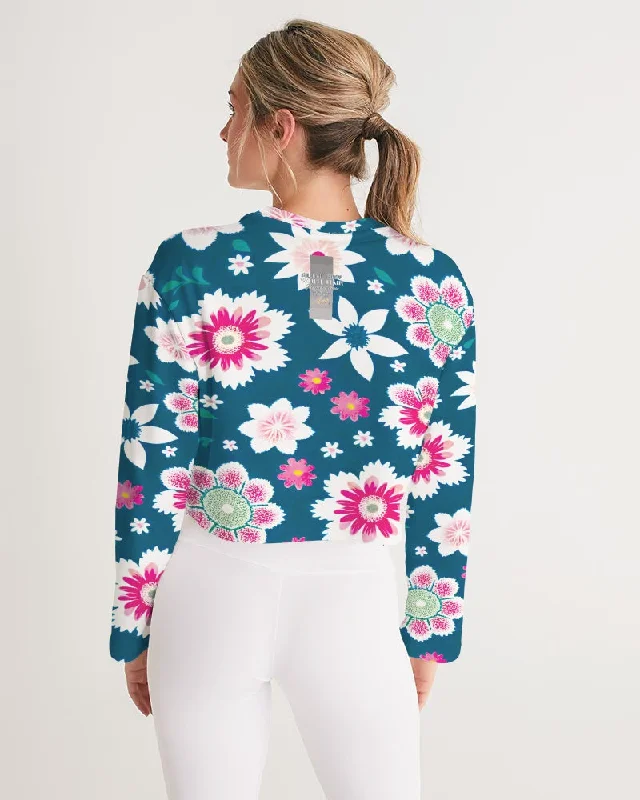 Beautiful floral pattern Women's All-Over Print Cropped Sweatshirt