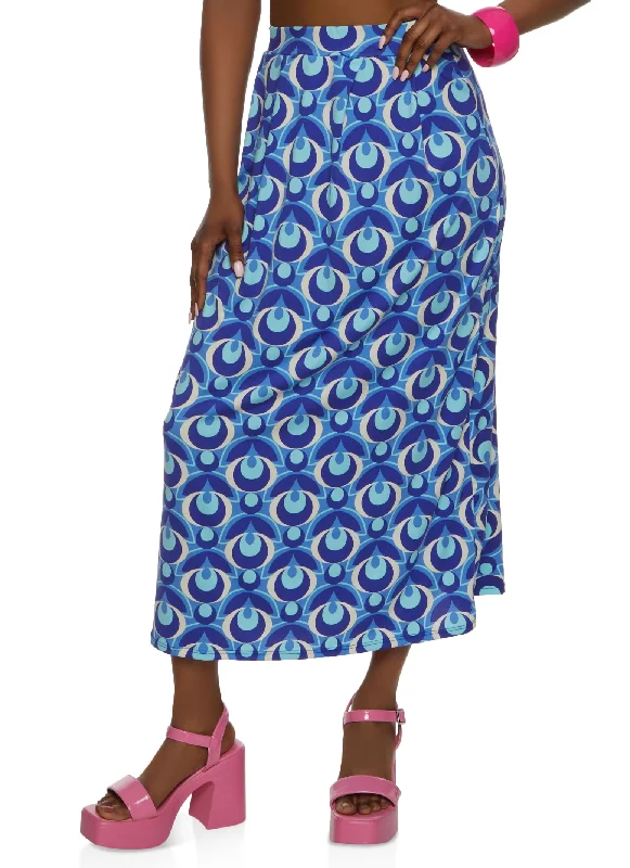 Printed High Waisted Maxi Skirt