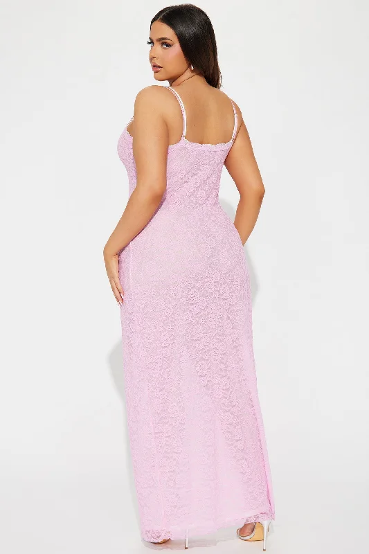 Camila Lace Maxi Dress - Pink/combo