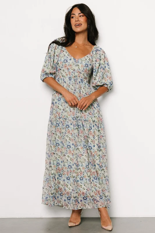 Ginny Maxi Dress | Light Green Floral